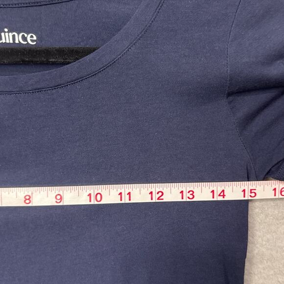 Quince Womens Cotton Modal Crew Neck Tee Shirt Navy Blue XS NWOT Elevated Basic - Picture 3 of 6